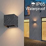 K-Bright 4 Stück LED Wandleuchten Innen/Außen 12W Wandlampe Auf und ab Einstellbarer Lichtstrahl, 3000K Warmweiß Außenwandleuchte IP65 für Wohnzimmer Schlafzimmer Balkon, Anthrazit – Bild 4