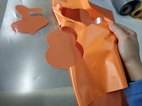 Image of guangyintong Orange Heat Transfer Vinyl HTV Rolls, 12 inch x 8ft Orange Iron on Vinyl for T-Shirts Glossy Surface HTV for All Cutter Machines Easy to Cut & Weed for Heat Design