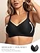 COMFELIE Wireless Bras for Women No Underwire Seamless Push Up Full Coverage Supportive Womens Bralettes Everyday Bra Black M