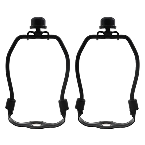 CChiai 2PCS 4 Inch Black Metal Lampshade Harp Set Detachable Floor Lamp/Lampshade Stand Base with Top Knob Lighting Accessories