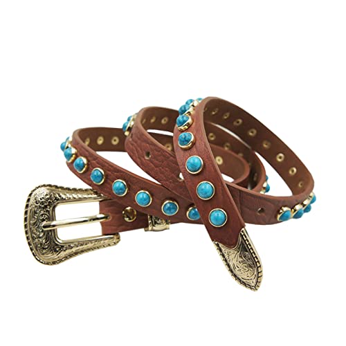 Ceintures for femmes avec boucle florale turquoise chic