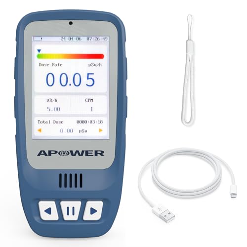APOWER Geiger Counter Nuclear Radiation Detector, Portable Handheld Dosimeter Beta, Gamma, X-ray Detection, LCD Display Radiation Monitor Meter, Radioactive Device for Home, Lab, and Emergency Use
