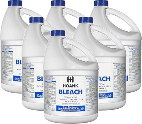 ( 6 Gallon) Ultra Germicidal Liquid Bleach -Disinfecting, Sanitizing, Deodorizing, Mold & Mildew Stain Remover, For Laundry, Household and Commercial Cleaning, Multipurpose Cleaner (1 Gallon X 6 Pack)
