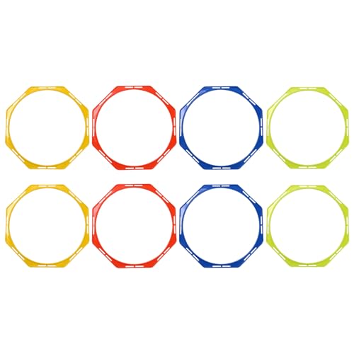 Aros de 40 cm flexibles en este set de 8 anillas de agilidad para entrenamiento escolar