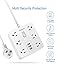 Power Strip - Desktop Charging Station with 3 USB 6 AC 1875W/100~240V Outlet and 4ft Heavy Duty Extension Cord, Overload Protection for Travel and Cruise Trip - White
