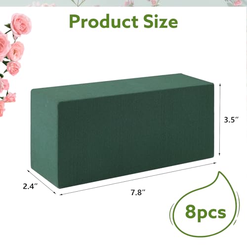 8Pcs Floral Foam Blocks for Fresh and Artificial Flower Arrangements, (7.8