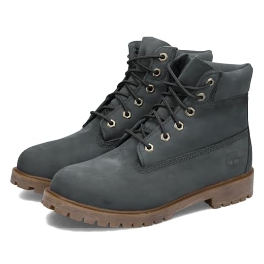 Timberland Boy's 6" Premium Lace-Up Waterproof Boots (Big Kid) Hiking, Dark Blue Nubuck, 5