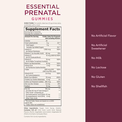 Nature's Bounty Optimal Solutions Essential Prenatal Gummies, 50 Count - image 5