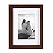 DesignOvation Gallery Wood Photo Frame Set for Customizable Wall or Desktop Display, Walnut Brown 5x7 matted to 3.5x5, Pack of 4