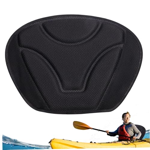 Kayak Seat Cushion, Soft Kayak Backrest Pillow, 15x11 in Elastic Lumbar Support Cushion, Breathable Back Pad for Fishing Boats, Canoes, Cars (Black)