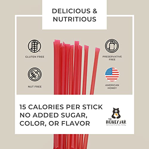 The Honey Jar Watermelon Flavored Raw Honey Sticks - Pure Honey Straws For Tea, Coffee, Or A Healthy Treat - One Teaspoon Of Flavored Honey Per Stick - Made In The Usa With Real Honey - (100 Count) #TOP3