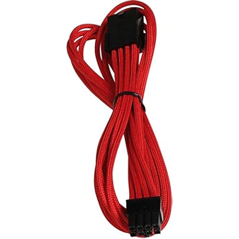 BitFenix 45cm 8-Pin EPS12v Extension Cable - Sleeved Red/Black Cover
