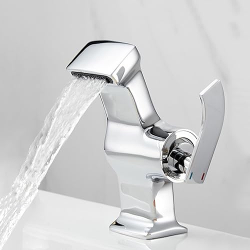 Grifos de cascada para el lavabo de baño monomando batidora fría toque cromado LWX