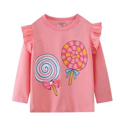 Image of Toddler Girl Long Sleeve T-Shirts Kids Cotton Fall Top 2-7 Years | 3 Pieces Soft Cotton Casual T-Shirt