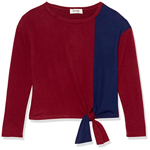 Image of Speechless Girls' Long Sleeve Colorblock Tie Front Top