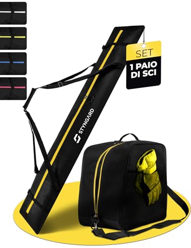 🗻 TUTTO PER LE VACANZE SCIISTICHE - Con il kit STYNGARD, tutta la tua attrezzatura da sci è riposta in modo ordinato e sicuro. Niente più caos in auto o durante il disimballaggio