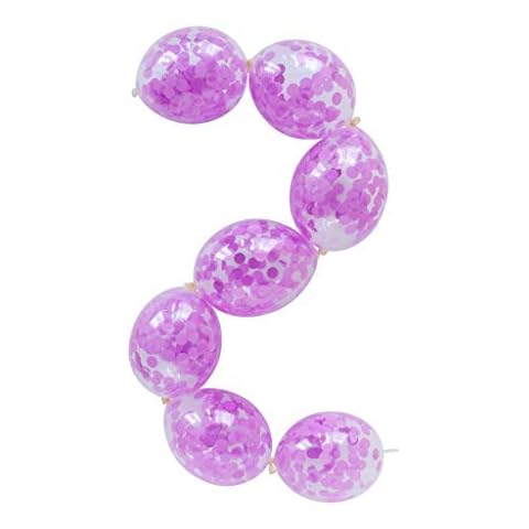Sisterly Market Linking Confetti Balloons, Solid, Rainbow Balloons, Party, Garland, Birthday Party Set, Balloon Decorations (Purple), Blue,pink,purple Cover
