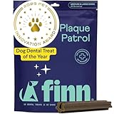 Finn Plaque Patrol Dental Chews | Triple-Action Defense Against Plaque, Tartar, and Bad Breath | for Medium/Large Dogs, 25+ lbs