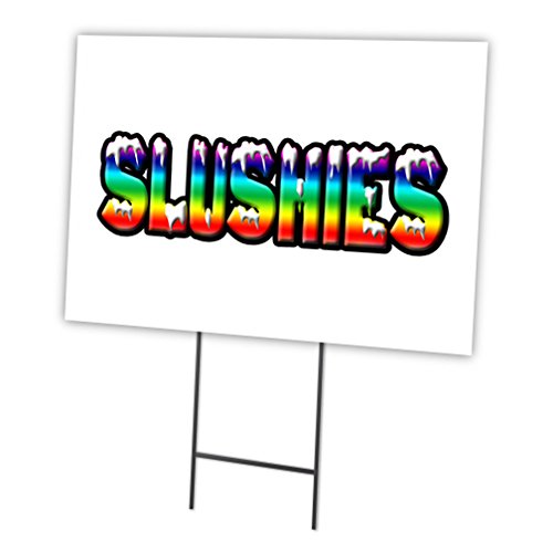 SLUSHIES 12"x16" Yard Sign & Stake | Advertise Your Business | Stake Included Image On Front Only | Made in The USA