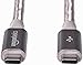 Amazon Basics Double Braided Nylon USB Type C to USB Type C 3.1 Gen 2 (10Gbps) Fast Charging Cable, 3A - 3-Foot, Dark Grey, Laptop