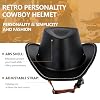 Retro Motorcycle Half Helmet, Western Cowboy Hat Helmet Open Face Motorcycle Helmet DOT Approved Unisex-Adult Half Helmet with Quick Release Buckle and Lining for Mopeds Horse Riding Jazz Caps