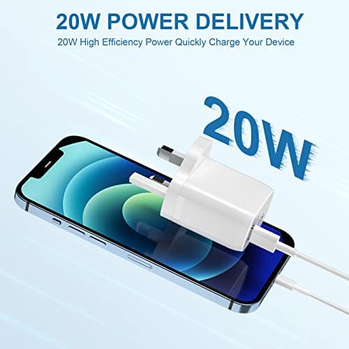 USB C Charger Plug 20W,INNISTO 2 Ports PD & QC 3.0 USB C Plug Fast PD Type C Power Adapter UK,USB C Wall Quick Charger Plug for iPhone 14/13/12/11 Pro iPad/Air Google Pixel Galaxy S22 Ultra