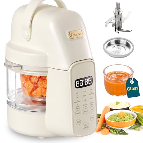 IAGREEA Baby Food Maker 9-IN-1 Glass Baby Food Processor Steamer Puree Blender Grinder One Step Auto Cooking Machine for Homemade Baby Food BPA-Free
