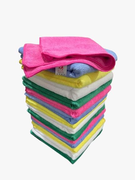 5pcs, Zizette's Large Microfiber All Purpose Cleaning Cloth, 40 * 40, Lint Free, Deep Cleaning