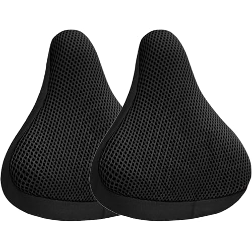 Lunaanda 2 Pezzi Coprisella Bici, Copertura Morbida Sellino Bici, Copri Sella Bici Morbido, Protezione Sella Bici, Cover Sella Bici, Traspirante, Accessori per Bici, per Uomo Donna (Nero)