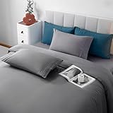 Shilucheng Juego de sábanas con bolsillo profundo de 16 pulgadas, sábanas y fundas de almohada de microfibra ultrasuave de 1800 hilos de lujo para hotel, 4 piezas (gris oscuro, 32, Queen)