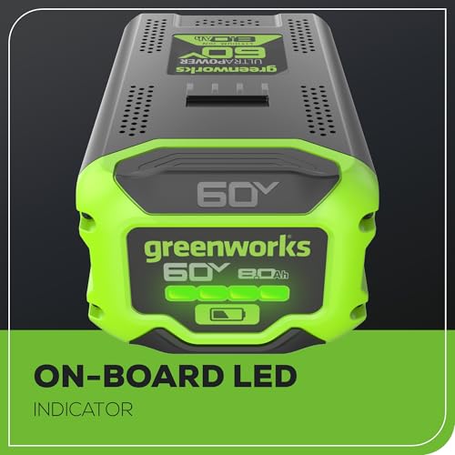Image of Greenworks 60V 8.0AH Ultra Power Battery | Provides Fade-Free Power for Maximum Performance | Compatible with 75+ Greenworks Tools
