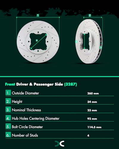 Image of SCITOO Front Disc Brake Rotors Kits Brakes Kit:3287