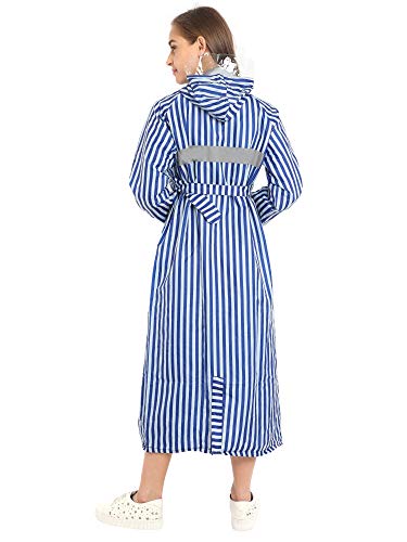 Image of FabSeasons Waterproof Long /Full Raincoat for Women with Adjustable Hood and Reflector at Back for Night Visibility. Pack Contains Top and Storage Bag