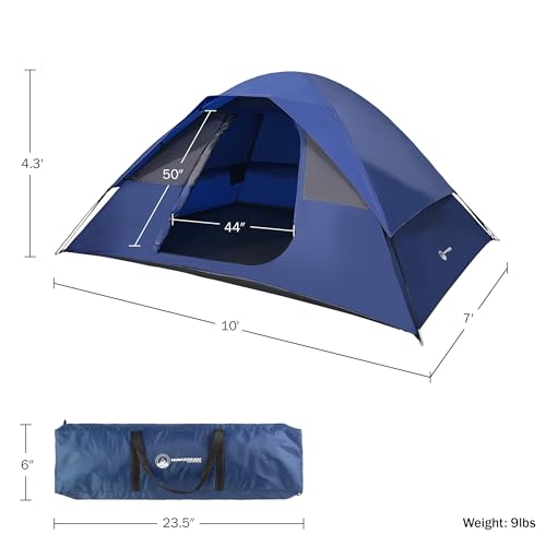 image for 5 Person Camping Tent - Includes Rain Fly and Carrying Bag - Easy Set 