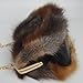 Luxurious Fashion Natural Fox Fur with Hair Handbag for Women and Ladies (FireFox)
