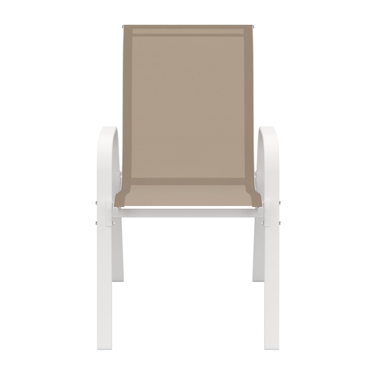 IDMarket - Lot de 6 chaises de Jardin LYMA métal et textilène empilables Blanc et Beige
