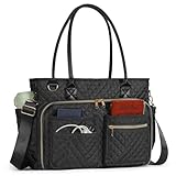APXEL Borsa Porta Pc, Cartella Leggera Espandibile Impermeabile, Insegnante, Borsa Ufficio, Lavoro Donna per Pc 14/15.6, Con Tasche Isolate, Per Viaggi/Affari/Scuola/Uomini/Donne-Nero