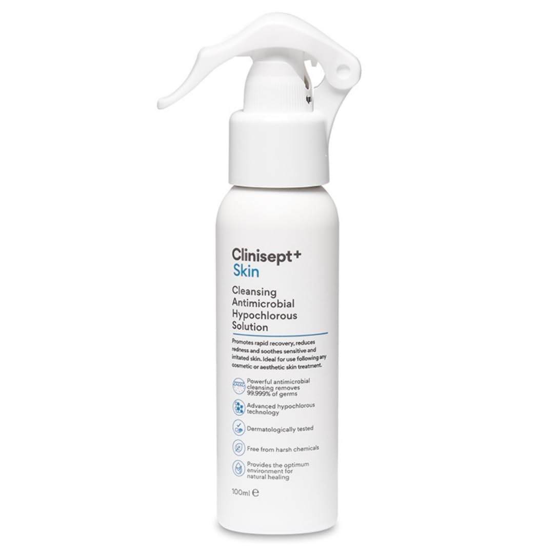 Clinisept Skin Spray 100ml - High-Purity Hypochlorous Acid Spray - Professional Skin Cleanser for Post-Treatment Hygiene and Sensitive Skin Care - Alcohol-Free Body and Facial Skin Care Solution