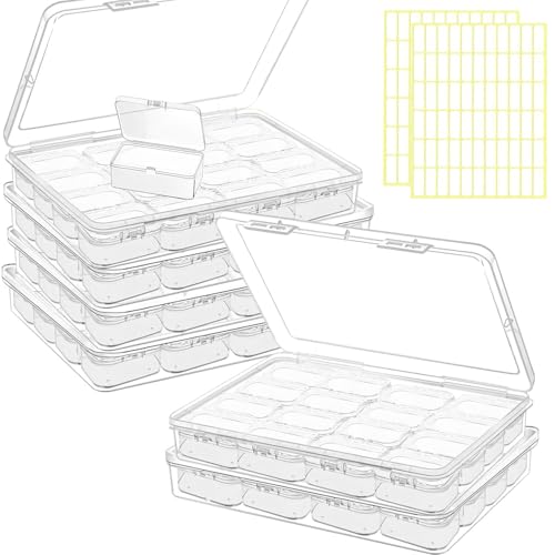 Image of 102pcs Bead Storage Containers, Bead Organizer Boxes And Craft Storage Boxes For Bracelet Making Diy Jewelry Craft Nails, Bracelets, Jewelry, Diamonds, Clay Beads, Screws(6 Pack 96pcs)