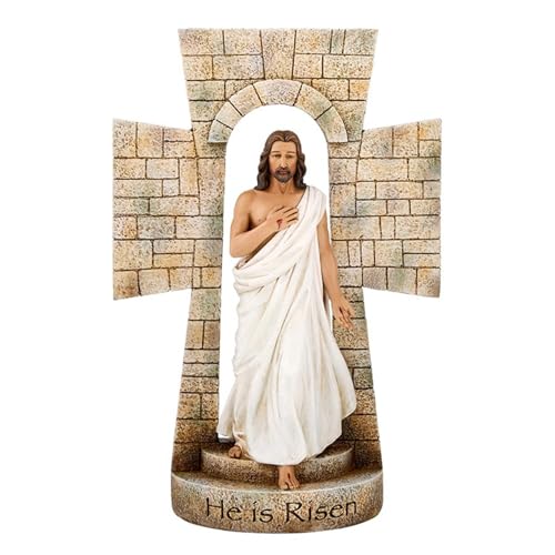 Estatua Resurrección Cruz 12 Pulgadas Decoración Religiosa