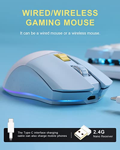 Dareu Wireless Wired Gaming Mouse Dual-Mode Rechargeable 7 Programmable Buttons,10K Dpi,Rgb And 7 Adjustable Dpi Levels Up To [150Ips] [1000Hz Polling Rate] For Pc Notebook Mac #TOP2