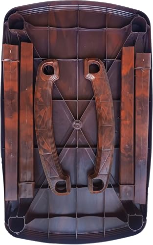 Image of NOVATEC Heavy Sumo Plastic Dining Table for Home, Restaurant, Cafe, Outdoor, Garden | Strong & Durable | 4-6 Seater Modern Dining Table (Biege) (Rosewood)