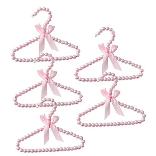 VICASKY 5pcs Small Pearl Hangers for Clothes Clothing Hangers Non Slip Design for Closet and Nursery for Girl Outfits