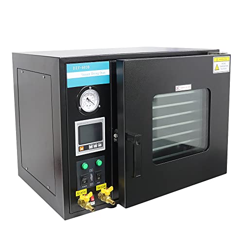 HNZXIB 25L Vacuum Drying Oven, 5-Side Heating with 7 Shelves, Stainless Steel Chamber, PID Control 1-480°F