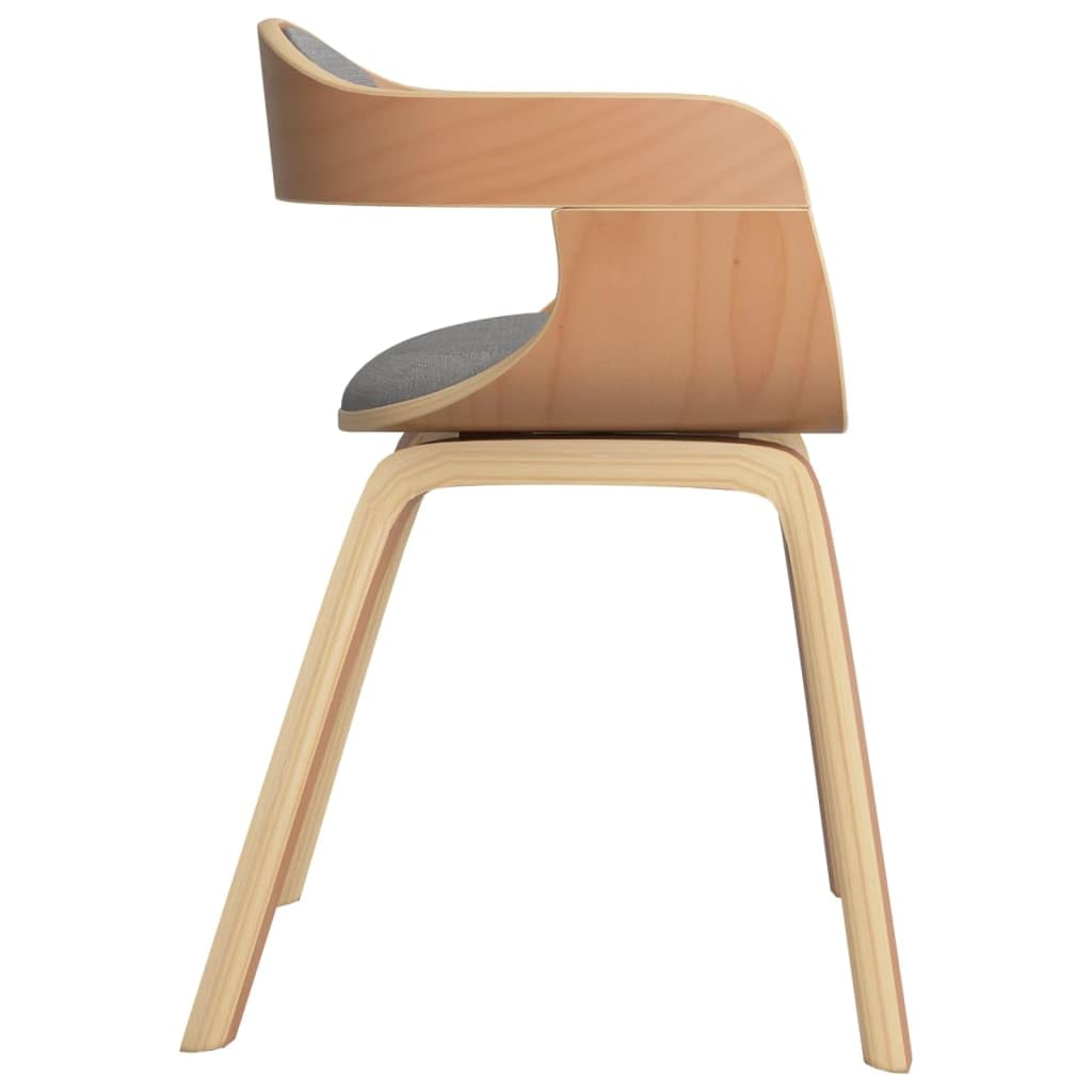 Juego de 2 sillas de comedor gris natural 49 x 51 x 70 cm | Respaldo acolchado, asiento de esponja, patas de madera de haya, carga máxima 110 kg