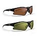 2 Epoch Golf Sport Sunglasses Black w/High Clarity Green & Black w/Amber Lens