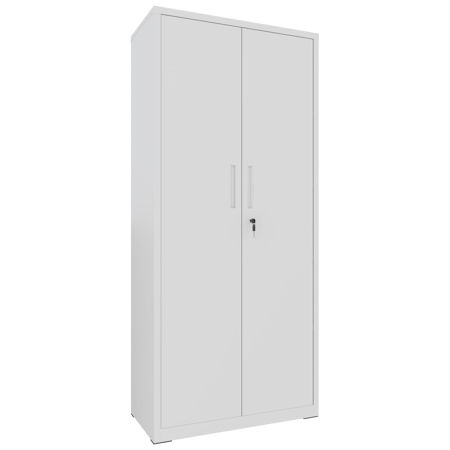 Armadio Armadietto In Metallo Multiuso A Doppia Anta Con 5 Ripiani Regolabili E Chiusura Con Doppia Chiave Mobiletto Per Documenti Strumenti Ufficio Garage Studio 180 x 80 x 40 Cm Grigio Chiaro