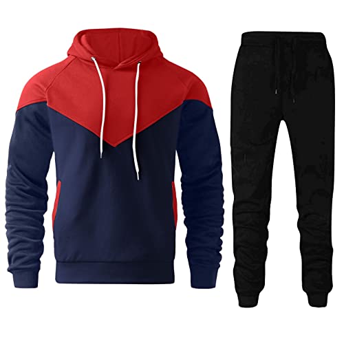 Costume pour homme chaud contre le froid : ensemble slim rouge avec poche polaire