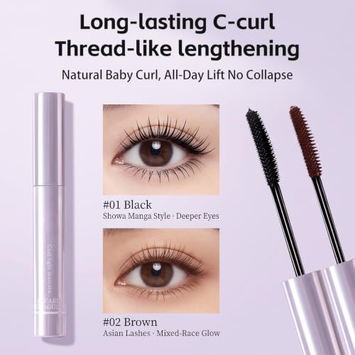Image of Mascara for Older Women, 2026 New Curl Lightweight Tubing Mascara, Waterproof Fiber Mascara for Long-Lasting Volume amd Length Lashes, Quick-Dry and Smudge Proof, Black, 1 Pcs