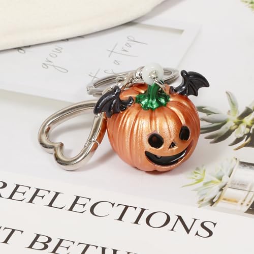 Halloween Keychain Spider Bat Pumpkin Charms with Heart Clasp Bag Charm Gothic Horror Accessories